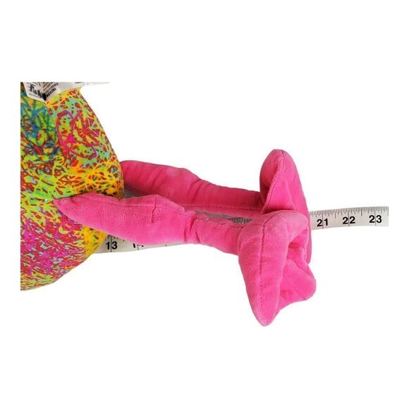 Fiesta Pink Flamingo Plush Colorful Rainbow Long Legs Stuffed Animal Novelty 20" - Picture 7 of 11